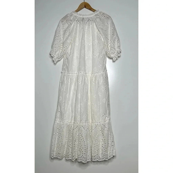 OPT Anthropologie One Pretty Time White Cotton Eyelet Midi Dress Size Small - Picture 9 of 13